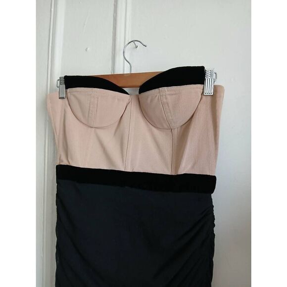 Alexander wang womens size 6 beige black bodycon corset dress - Picture 3 of 5
